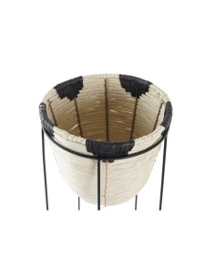 Cache-pot DKD Home Decor Naturel Noir Métal Colonial Fibre (30 x 30 x 62 cm) 2