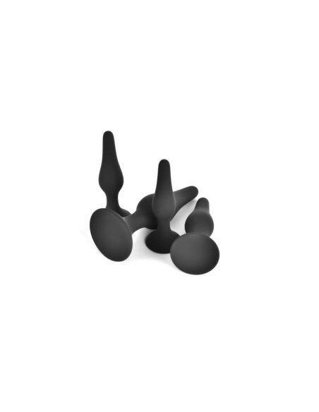 Plug Anal VSCNOVELTY Noir Silicone Lot 4 Pièces