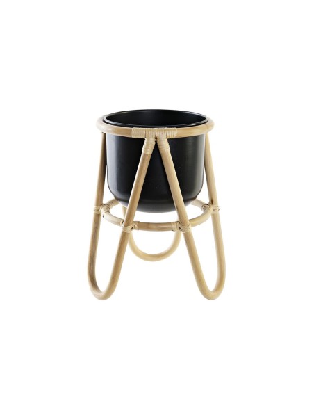 Cache-pot DKD Home Decor Naturel Noir Métal Colonial Bambou (26 x 26 x 40 cm)