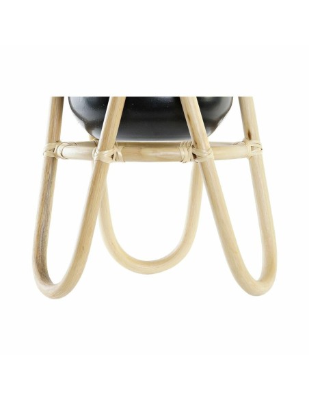 Cache-pot DKD Home Decor Naturel Noir Métal Colonial Bambou (26 x 26 x 40 cm)