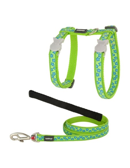 Harnais pour chat Red Dingo Style Turquoise Étoile Sangle