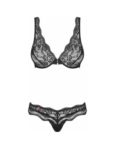 Ensemble de Lingerie Obsessive Luvae Noir L/XL
