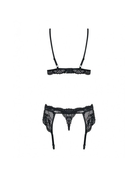 Ensemble de Lingerie en Dentelle Obsessive 810-SEG-1 Noir L/XL