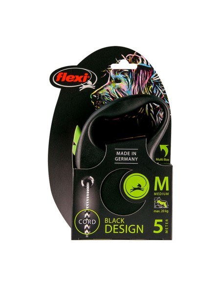 Laisse pour Chien Flexi BLACK DESIGN 5 m Taille S Vert