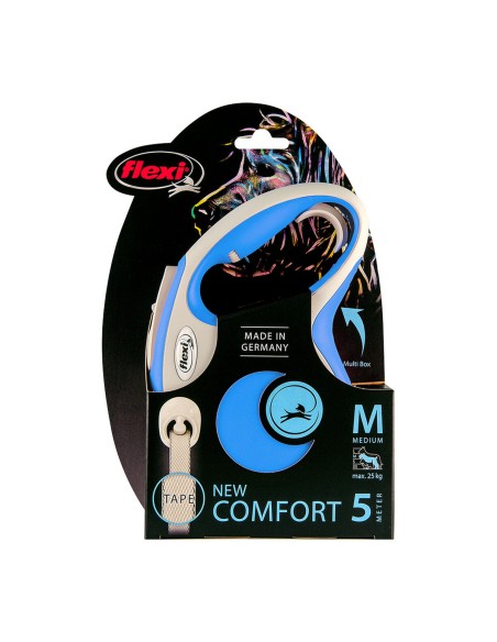 Laisse pour Chien Flexi NEW COMFORT 5 m Bleu Taille S