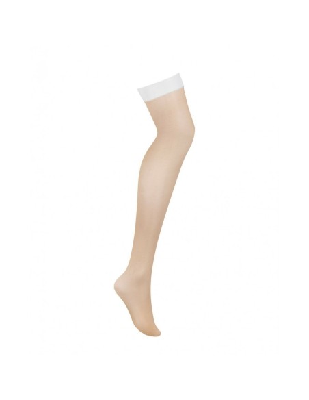 Bas avec porte jarretelles Obsessive S814 Blanc S/M