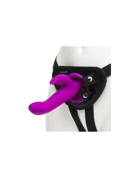 Vibromasseur Lapin Happy Rabbit Strap-On Harness Set Purple 12,7 cm