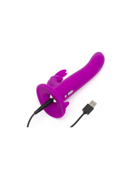 Vibromasseur Lapin Happy Rabbit Strap-On Harness Set Purple 12,7 cm