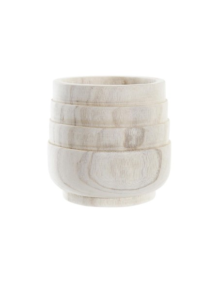 Cache-pot DKD Home Decor Marron Naturel Carré Boho 17 x 17 x 16 cm