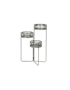 Cache-pot DKD Home Decor 3-en-1 Gris Métal Fer Loft (47 x 35 x 72 cm)