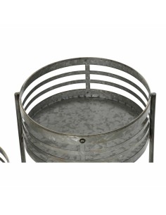 Cache-pot DKD Home Decor 3-en-1 Gris Métal Fer Loft (47 x 35 x 72 cm) 2