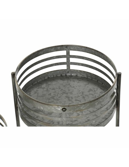 Cache-pot DKD Home Decor 3-en-1 Gris Métal Fer Loft (47 x 35 x 72 cm)