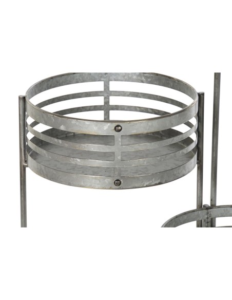 Cache-pot DKD Home Decor 3-en-1 Gris Métal Fer Loft (47 x 35 x 72 cm)