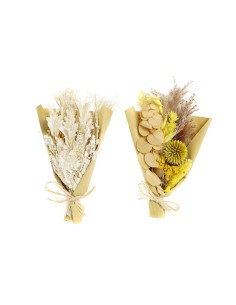 Branche DKD Home Decor Beige Jaune Fleur séchée (10 x 5 x 18 cm) (2 Unités)