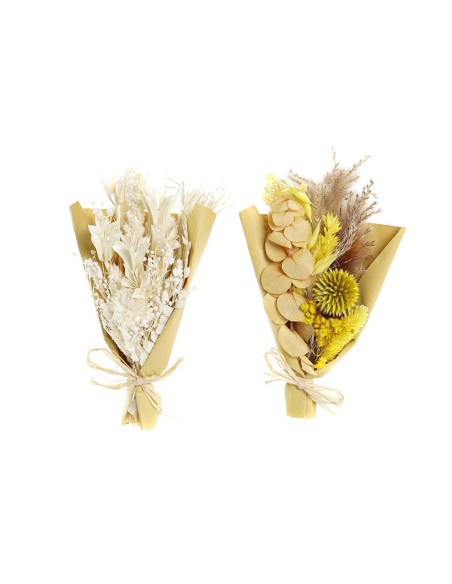 Branche DKD Home Decor Beige Jaune Fleur séchée (10 x 5 x 18 cm) (2 Unités)