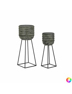 Set de pots de fleurs DKD Home Decor Usé 32 x 32 x 84 cm Métal (2 Unités) 2