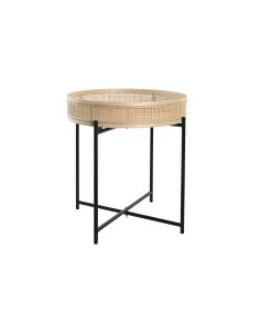 Cache-pot DKD Home Decor Naturel Noir Métal Rotin Scandinave (43 x 43 x 46 cm)