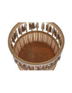 Set de pots de fleurs DKD Home Decor 35 x 35 x 68 cm 31 x 31 x 68 cm Naturel Noir Métal Marron Bambou 32 x 32 x 68 cm 2