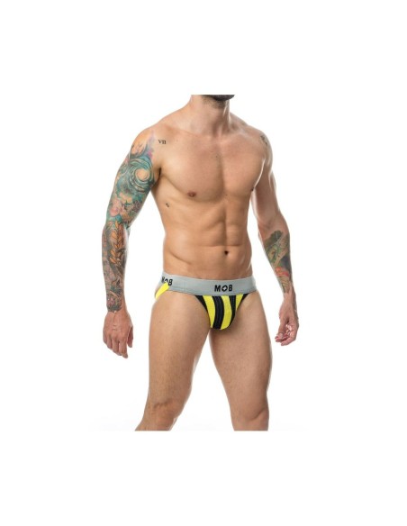 Tanga Mob Eroticwear Jaune Noir XXL