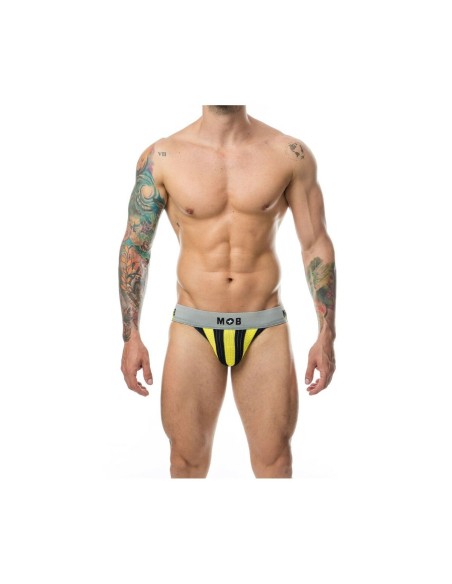 Tanga Mob Eroticwear Jaune Noir XXL