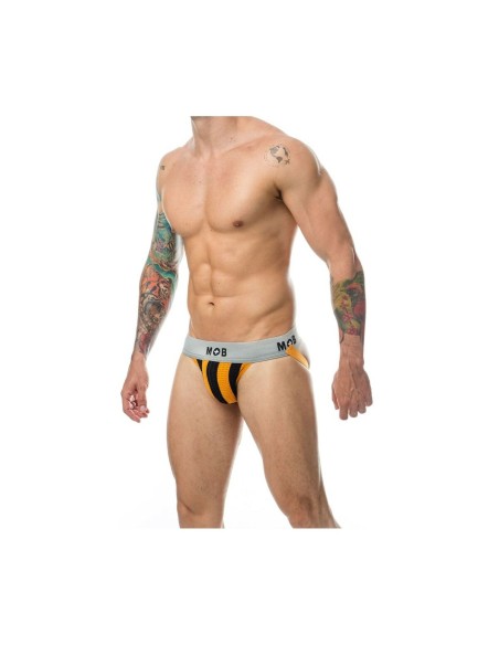 Tanga Mob Eroticwear Noir Orange XXL