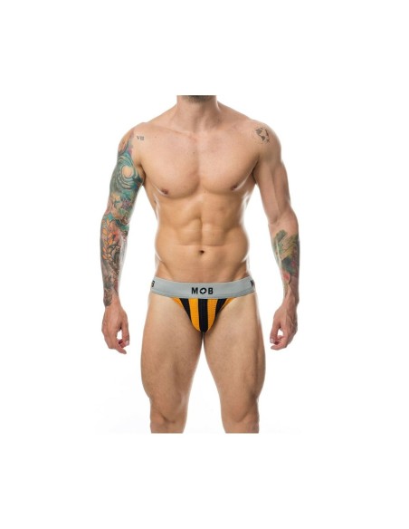 Tanga Mob Eroticwear Noir Orange XXL