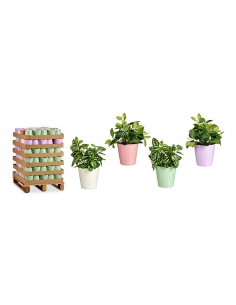 Pot Ibergarden LINCE-CLAROS Blanc Vert Rose Lila Argile 16,5 x 16 x 16,5 cm (120 Unités) 2