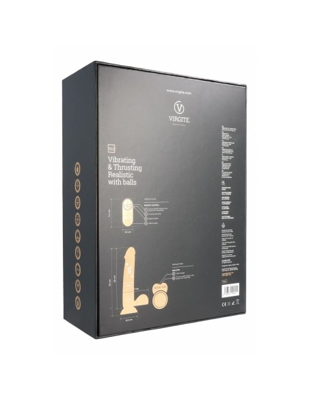 Gode réaliste Virgite R13 Noir 20 cm