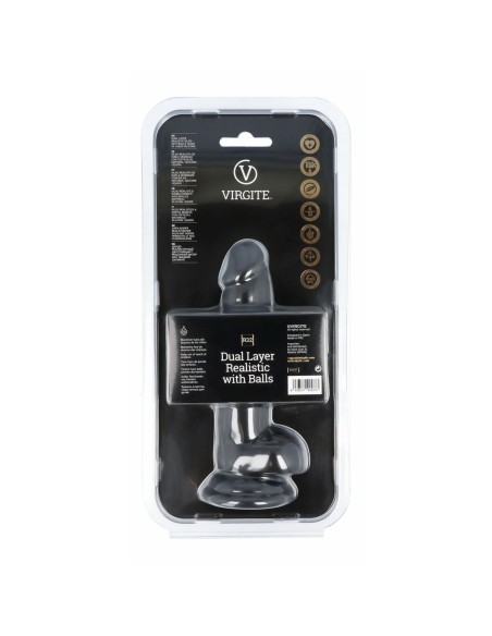 Gode réaliste Virgite R32 Noir 17 cm