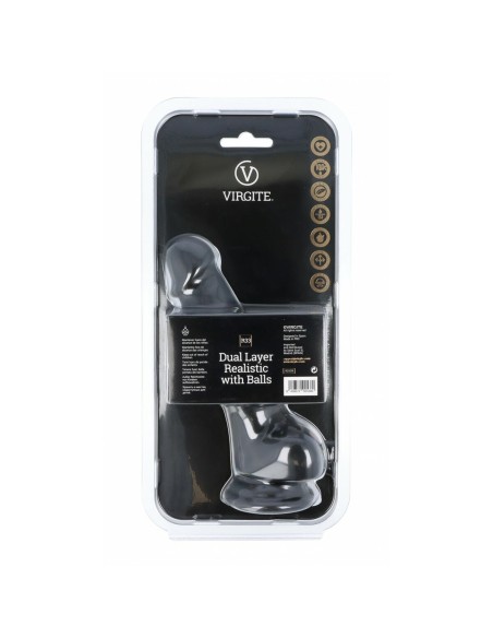 Gode réaliste Virgite R33 Noir 18,5 cm