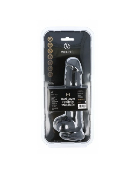 Gode réaliste Virgite R23 Noir 20 cm