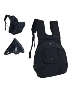 Sac à dos pour animaux de compagnie Gloria Kangaroo Noir Extensible 30 x 20 x 34 cm