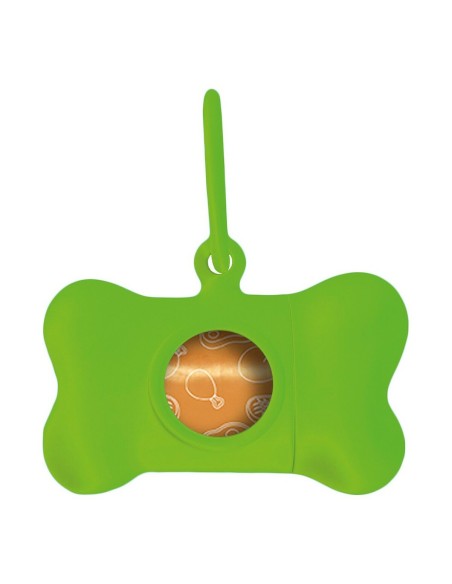 Distributeur de Sacs pour Animaux Domestiques United Pets Bon Ton Neon Chien Vert (8 x 4,2 x 5 cm)