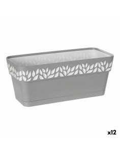 Jardinière Stefanplast Cloe Blanc Gris Plastique 13,3 x 12,3 x 29,3 cm (12 Unités)