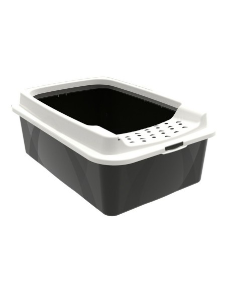 Bac à litière pour chats Rotho My Pet Bonnie Eco Blanc/Noir 57,2 x 39,3 x 20,9 cm