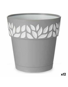 Pot auto-arrosant Stefanplast Gris 15 x 15 x 15 cm Blanc Plastique (12 Unités)