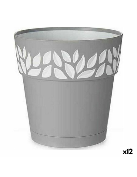 Pot auto-arrosant Stefanplast Gris 15 x 15 x 15 cm Blanc Plastique (12 Unités)