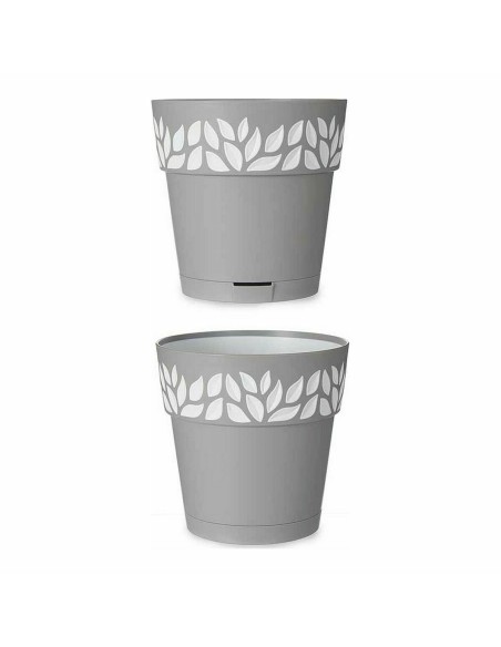Pot auto-arrosant Stefanplast Gris 15 x 15 x 15 cm Blanc Plastique (12 Unités)