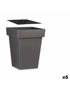 Pot auto-arrosant Ibergarden 87949 Gris Plastique 37 x 51 x 37 cm (6 Unités)