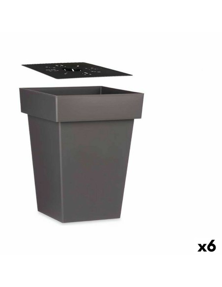 Pot auto-arrosant Ibergarden 87949 Gris Plastique 37 x 51 x 37 cm (6 Unités)