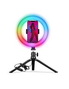 Selfie Ring Light Anneau de Lumière avec Triepied et Télécommande Celly CLICKRINGRGBBK