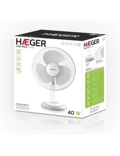 Ventilateur de Bureau Haeger FA-012.008A Blanc 40 W 2