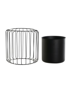 Cache-pot DKD Home Decor Noir Métal 26 x 26 x 26 cm 2
