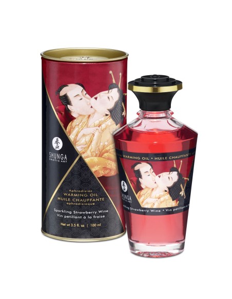 Huile de massage érotique Shunga SHU127-SPARKLING STRAWBERRY WINE 100 ml Fraise
