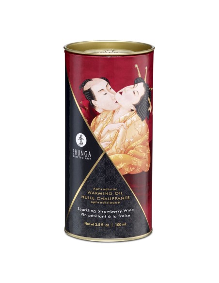 Huile de massage érotique Shunga SHU127-SPARKLING STRAWBERRY WINE 100 ml Fraise