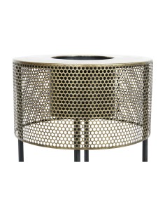 Set de pots de fleurs DKD Home Decor 33 x 33 x 67 cm Noir Doré Métal Loft 2