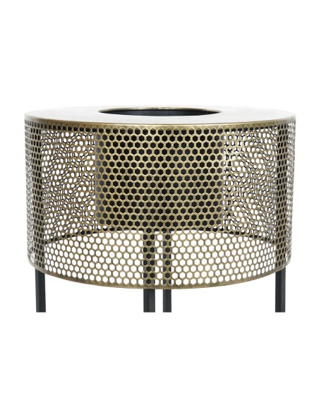 Set de pots de fleurs DKD Home Decor 33 x 33 x 67 cm Noir Doré Métal Loft