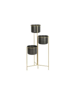 Cache-pot DKD Home Decor 30 x 21 x 80 cm Noir Doré Métal