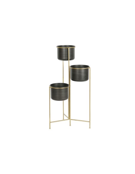 Cache-pot DKD Home Decor 30 x 21 x 80 cm Noir Doré Métal