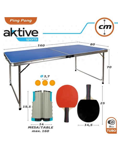 Table Piable Aktive Bleu Ping Pong (Reconditionné A)